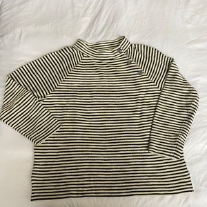 Loft XXL Mock Neck Striped Sweater